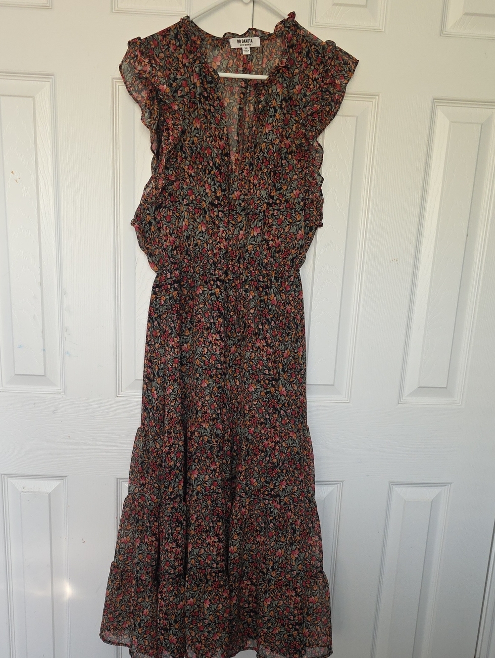BB Dakota Steve Madden Printed Chiffon Ditsy Floral Maxi Dress Size M